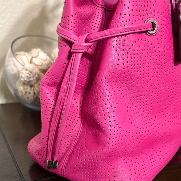 COACH Perforated Leather Drawstring Tote - Hot Pink | 2013 - Picture 6 of 13